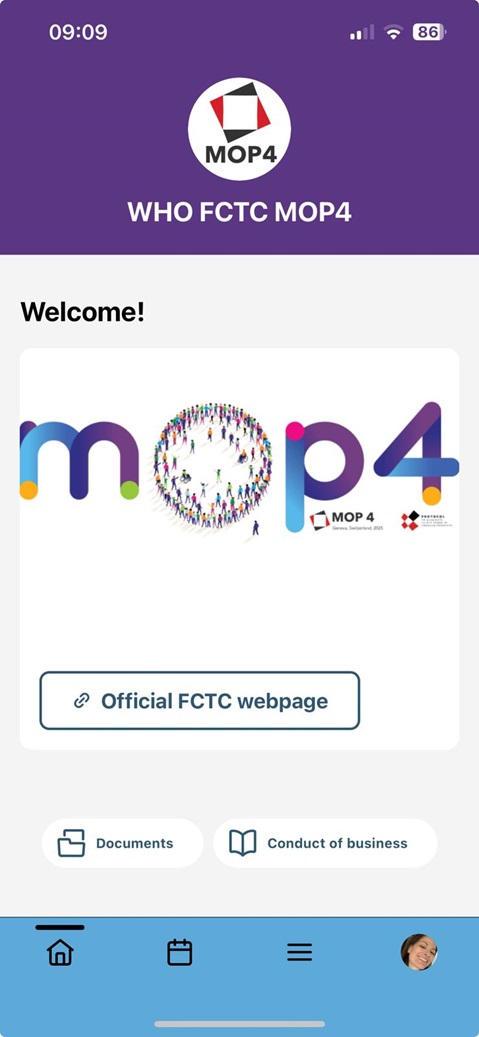 Aplicación WHO FCTC su guía móvil para el MOP4