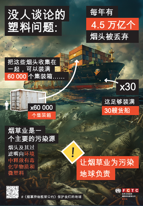 每年有4.5万亿个烟头被丢弃