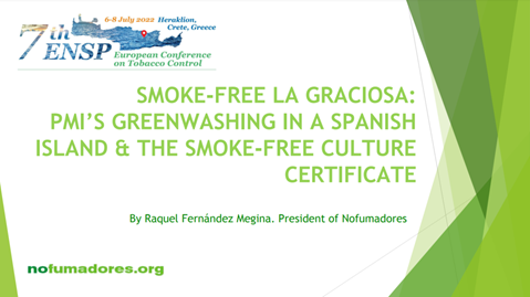 Smoke-free La Graciosa beach: PMI's greenwashing in a Spanish island and the smoke-free culture certificate