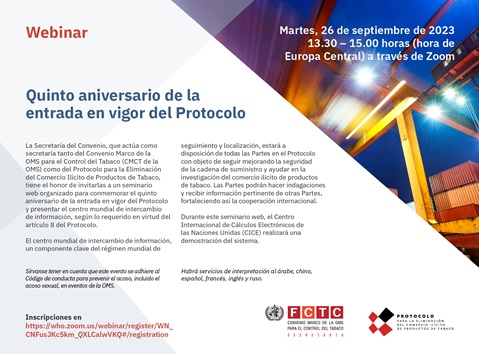Quinto aniversario de la
entrada en vigor del Protocolo