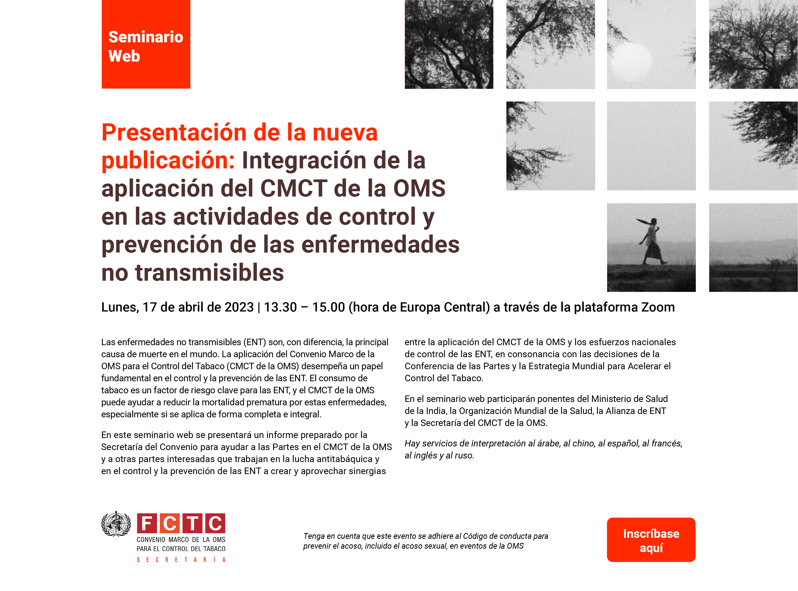 Presentación de la nueva  publicación: Integración de la  aplicación del CMCT de la OMS  en las actividades de control y  prevención de las enfermedades  no transmisibles