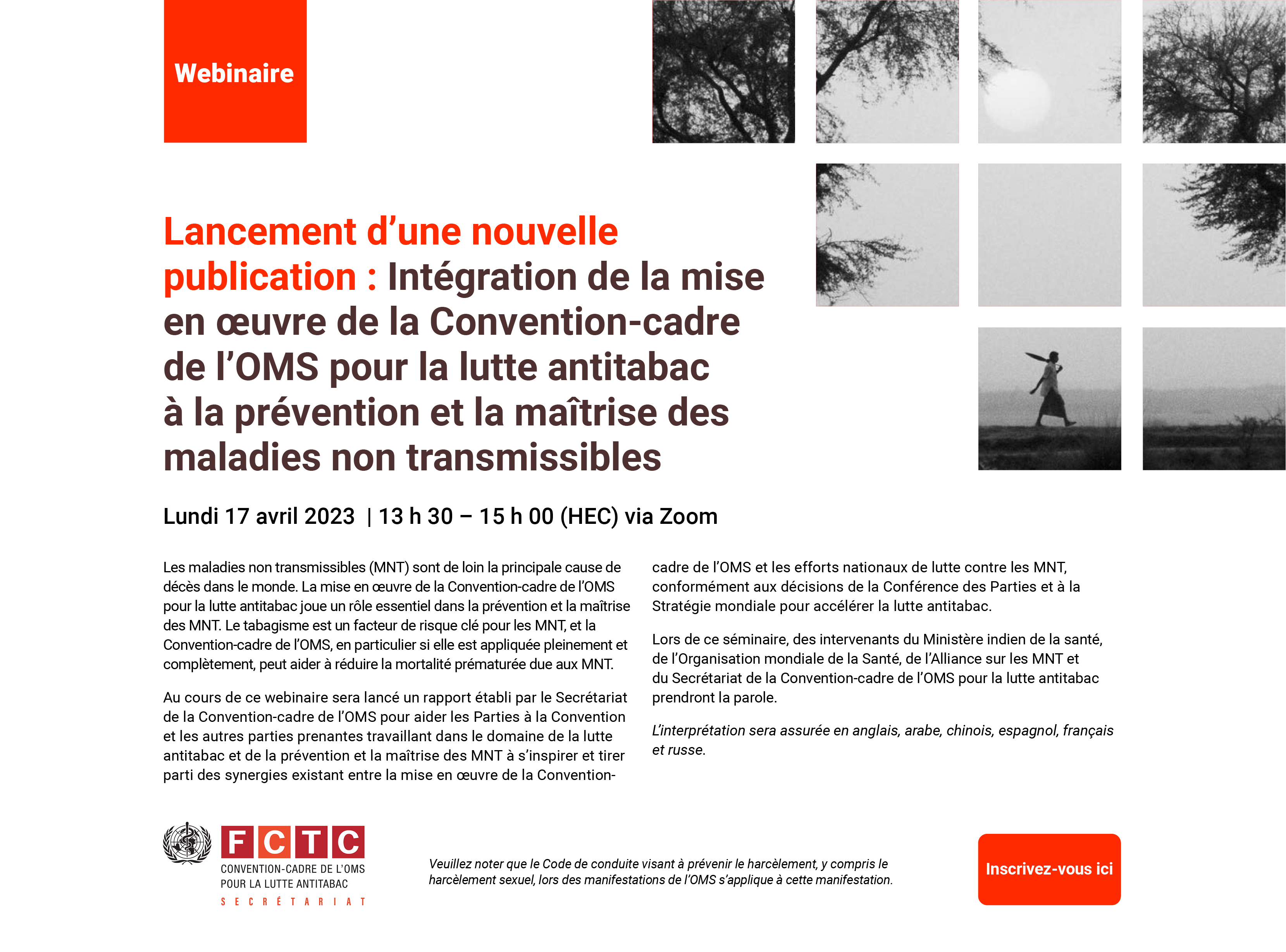 Lancement d’une nouvelle  publication : Intégration de la mise  en œuvre de la Convention-cadre  de l’OMS pour la lutte antitabac  à la prévention et la maîtrise des  maladies non transmissibles