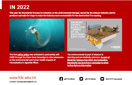 Flyer Tobacco & Environment - Campaigns Secretariat of the WHO FCTC