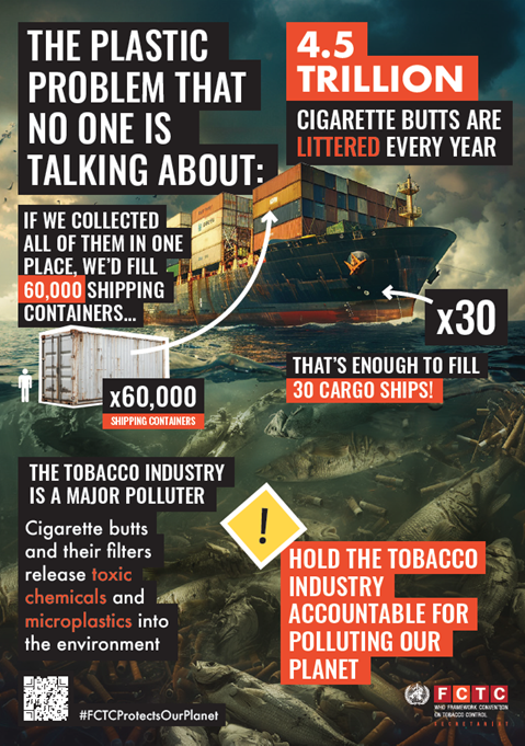4.5 trillion cigarette butts end up littered in our lakes, oceans, and soil every year