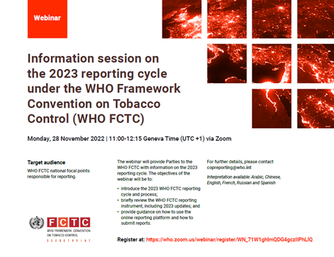 WHO FCTC Secretariat Reporting Webinar 2022