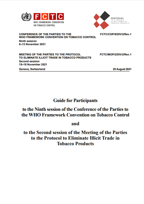 FCTC/COP/9/DIV/2/Rev.1
 Guide for Participants