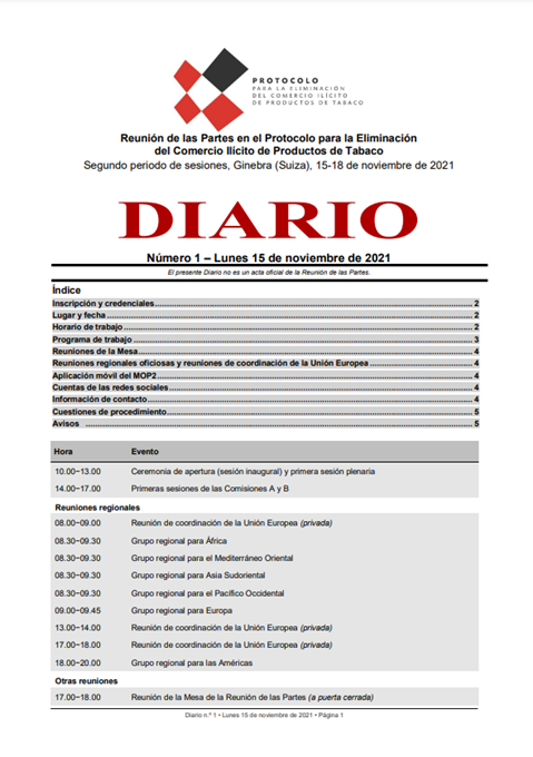DIARIO Número 1 – Lunes 15 de noviembre de 2021