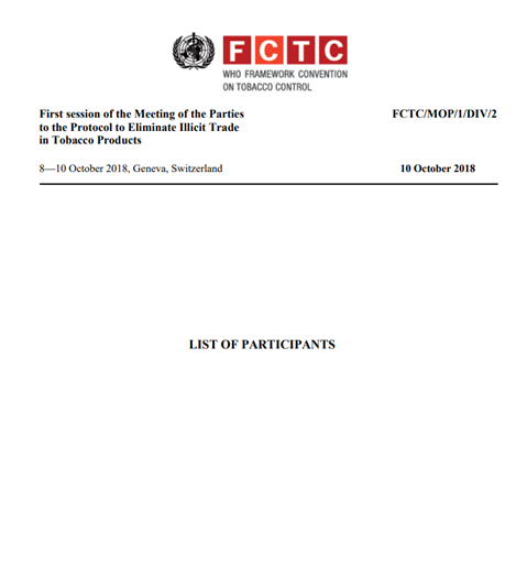 FCTC/MOP1(15) Maximizing transparency of delegations from Parties and observers to the Meeting of the Parties, its subsidiary bodies and other Protocol meetings