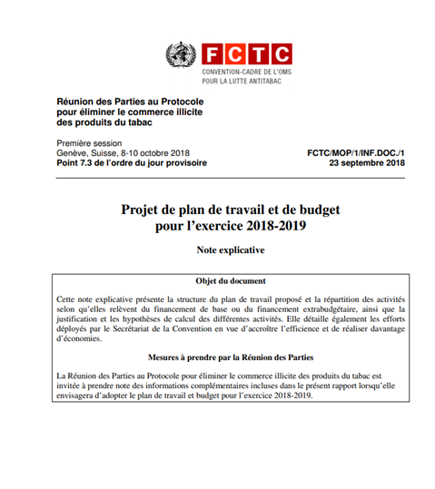 FCTC/MOP1(10) Groupe de travail chargé de l’assistance et de la coopération