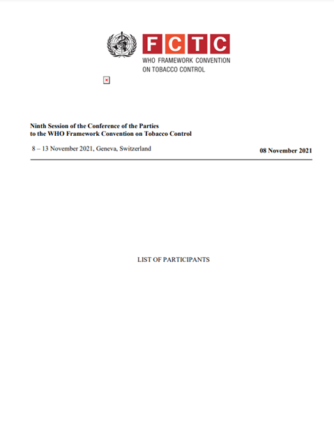 FCTC/COP/9/DIV/1 List of participants