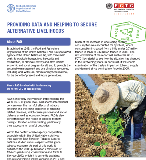 FAO: Providing data and helping to secure alternative livelihoods