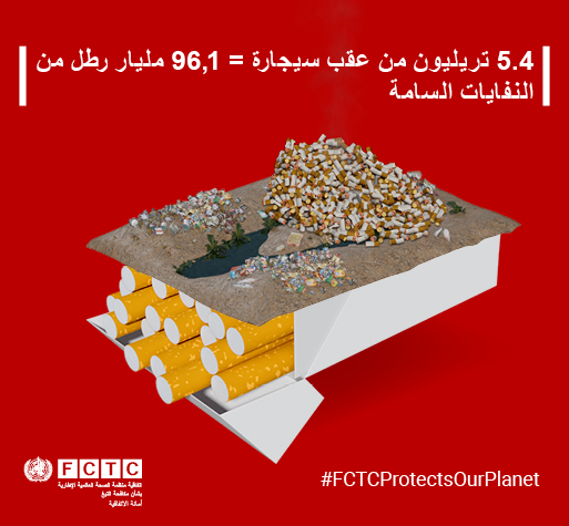 4.5 trillion cigarette butts are improperly discarded each year = 1.69 billion pounds of toxic trash Tobacco and the environment